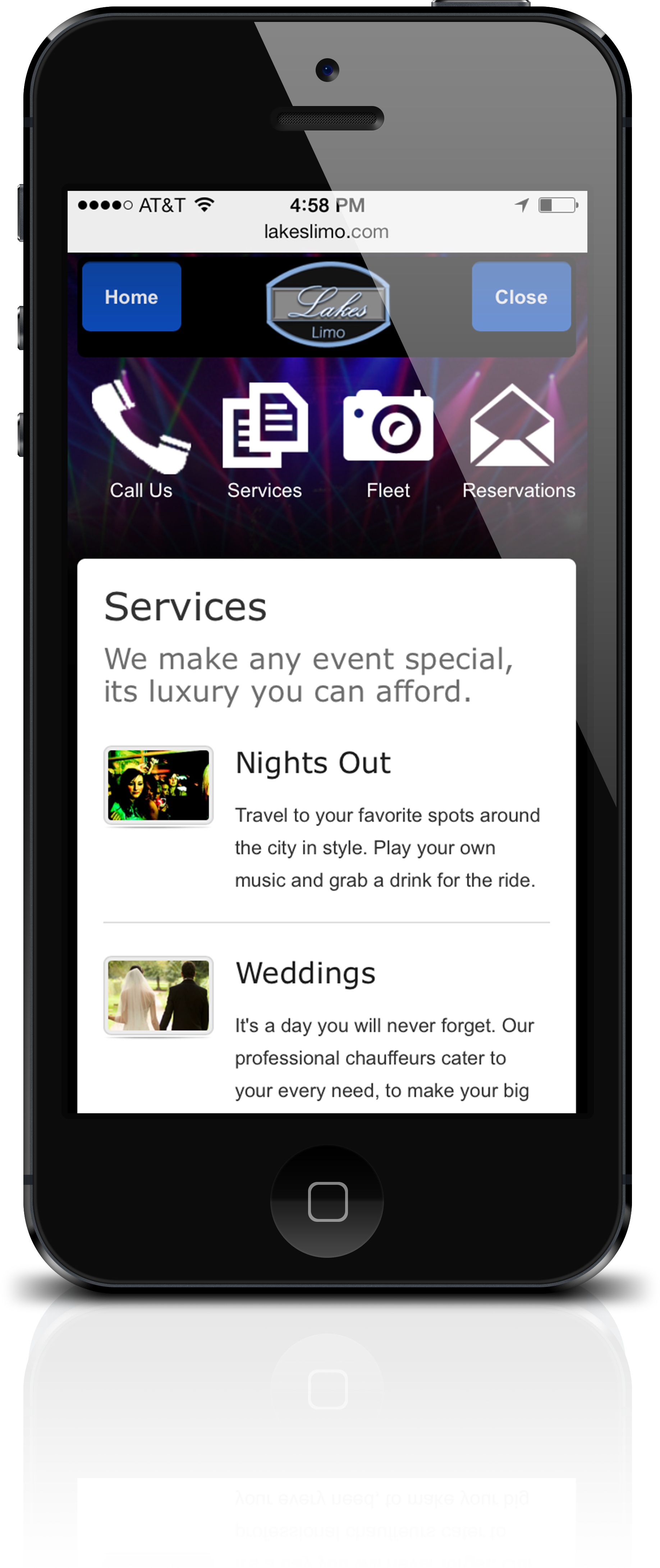 Services Page Mobile